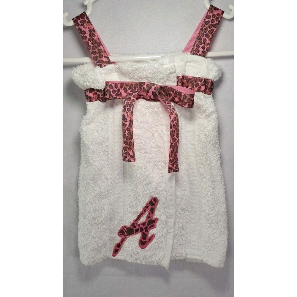 Baby Girl Towel Dress A Monogram Pink Cheetah Handmade